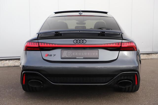 Audi RS7 4.0 TFSI RS 7 Sportback Quattro 750PK 23 inch Velgen Downpipes Ceramic B&O High End Alcantara Hemel Dynamic Plus Pack 4-wiel Sturing Softclose Stoelverkoeling Panoramadak Laser LED HUD 360 Camera Full Options! Nieuwstaat!