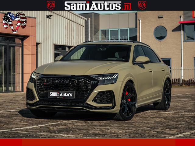 Audi RSQ8 RSQ8 600PK 4.0 TFSI | MATT OLIVE GREEN | QUATTRO | MEGA VOLLE RSQ8 | BANG & OLUFSEN | HUD | 4 WIELBESTURING | 23 INCH AUDI SPORT WHEELS | RS BEKLEDING ZWART | PANO | SOFTCLOSE | De Lamborghini Urus en Audi RS Q8 zijn beide supersnelle SUV's met dezelfde b
