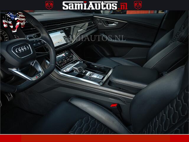 Audi RSQ8 RSQ8 BLACK OPS | 600PK 4.0 V8 TFSI QUATTRO | HUD | 4 WIELBESTURING | 23 INCH AUDI SPORT WHEELS | RS BEKLEDING ZWART | PANO | SOFTCLOSE | NIEUW PRIJS ¤274423,- BANG & OLUFSEN | PANORAMA DAK | De Lamborghini Urus en Audi RS Q8 zijn beide supersnelle SUV's m