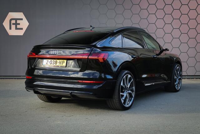 Audi e-tron Sportback 55 quattro 95 kWh | RS-STOELEN | ADAPTIVE CRUISE | 22" | B&O SURROUND | PANORAMADAK | VIRTUAL MIRRORS | STUURWIELVERWARMING | TREKHAAK| HEAD-UP DISPLAY | STOELVERWARMING V+A | LUCHTVERING | CARPLAY | DUBBE GLAS | SFEERVERLICHTING | DUBBEL OPLAAD