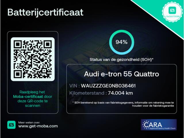 Audi e-tron 55 quattro edition 95 kWh - Digitaal Cockpit, Navi, LED, PDC, SOH 94%