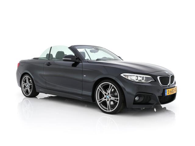 BMW 2-SERIE Cabrio 220d Sport M-Sportpack Aut. *FULL-LEATHER | XENON | HARMAN/KARDON | MEMORY-PACK | HEATED-SPORTSEATS | NAVI-FULLMAP | DAB+ | ECC | PDC | 19''ALU*
