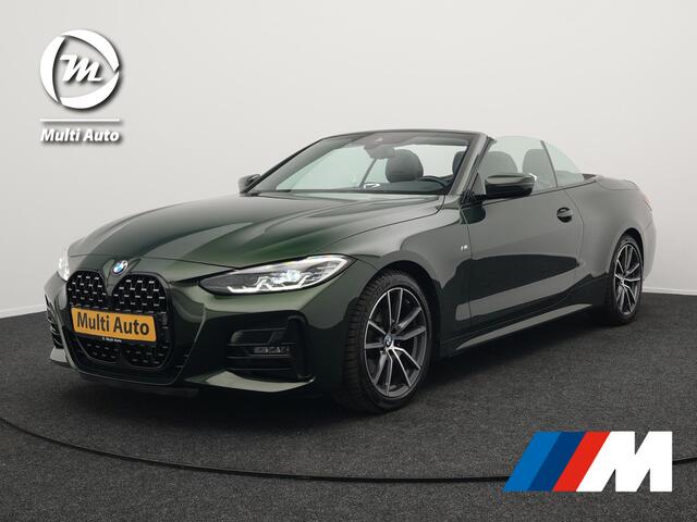 BMW 4-SERIE Cabrio 420i M Sport Dealer O.H Sanremo Green | Lederen Sportstoelen Memory | Harman Kardon | Nekverwarming | 19"L.M | Apple Carplay | Trekhaak Afn. | Sfeerverlichting |