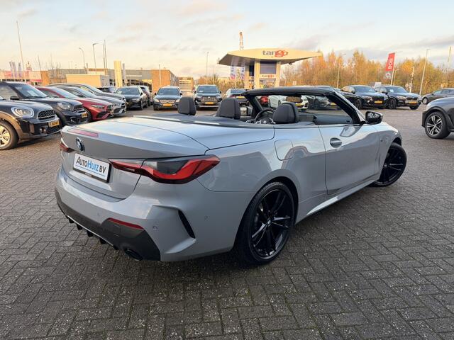 BMW 4-SERIE Cabrio 430i High Executive M Sport 19 Inch Leer Elek Stoelverstelling Nekverwarming Stuurwielverwarming ACC Brooklyn Grau Metallic