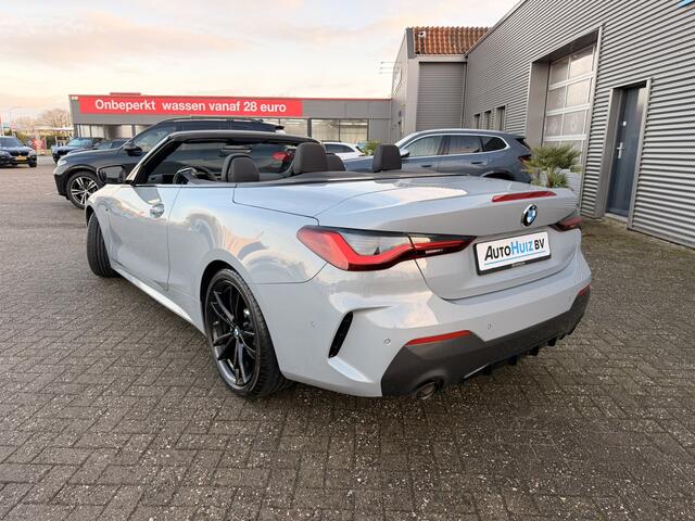 BMW 4-SERIE Cabrio 430i High Executive M Sport 19 Inch Leer Elek Stoelverstelling Nekverwarming Stuurwielverwarming ACC Brooklyn Grau Metallic