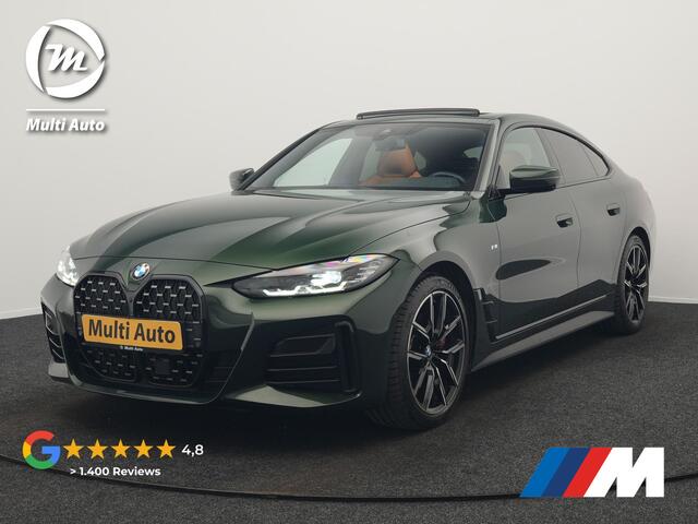 BMW 4-SERIE Gran Coupé 430i M Sport 245pk Dealer O.H Sanremo Green | Panodak | Lederen Competition Stoelen Memory & Verwarmd | Adaptive Onderstel | 360 Camera | Harman & Kardon | 19" L.M | Carbon | Apple Carplay | Navigatie | Blis | Virtual | DAB |