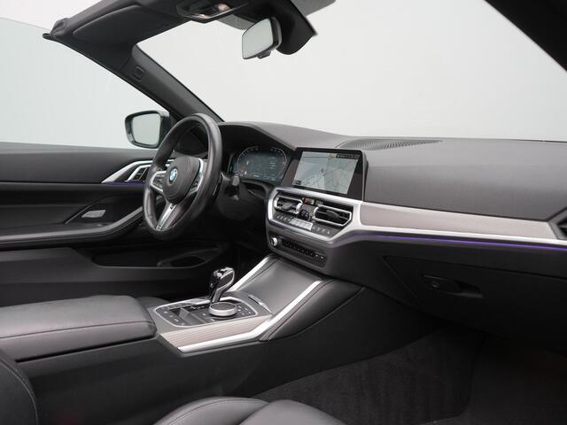 BMW 4-SERIE Cabrio 430i M Sport 245pk Dealer O.H. | Adaptief Onderstel | Nekverwarming | Camera | Lederen Sportstoelen Memory & Verwarmd | Hifi Audio | Sfeerverlichting | Stuur Verwarmd | 19"L.M | Blis | Apple Carplay | Navigatie | DAB |