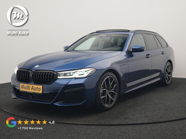 BMW 5-SERIE Touring 530e M Sport PHEV 293pk Dealer O.H. | Panodak | Adaptive Cruise | 360 Camera | Harman / Kardon | Lederen Comfortzetels Memory & Verwarmd | Adaptive LED | Apple Carplay | Blis | Sfeerverlichting | Navigatie | DAB | Plug In Hybrid |