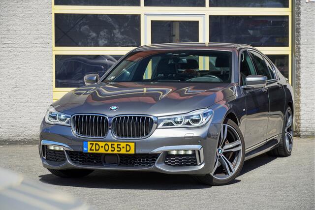 BMW 7-SERIE 730d Automaat! M-Sport BJ2018 Lmv 20" | Led V+A | Pdc | Adaptieve Luchtvering | Harman/Kardon | Keyless entry | Elek. achterklep | 360° Camera | Navi | Virtual cockpit | Head-up display | Elek. voorstoelen+Mem/Verwarmd | Lederen bekleding | Zwarte hemel