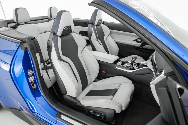 BMW M4 xDrive Competition Cabrio 510pk |dealer onderhouden|M-sport|M-sport stoelen|Laser LED|memory|360 camera|nekverwarming|sportuitlaat|HUD|blind spot|stoelventilatie + verwarming|
