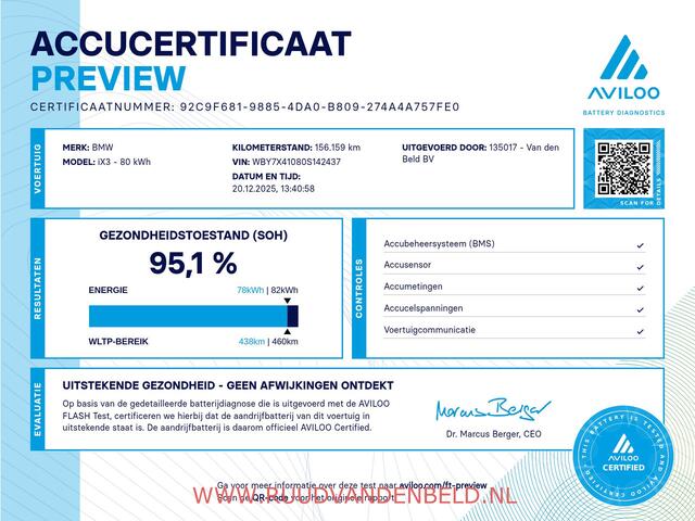 BMW X3 iX3 80kWh 95%SOH ACC/HEADUP/PANODAK/SPORTLEER/TREKHAAK