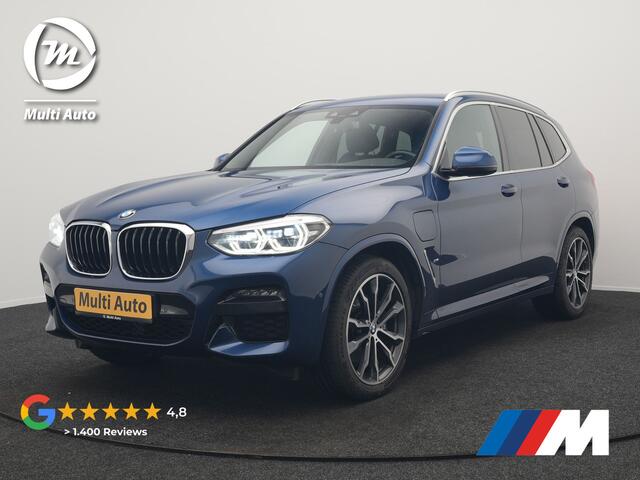 BMW X3 xDrive30e M Sport Plug In Hybrid 293pk Dealer O.H. PHEV | Trekhaak Af Fabriek | Camera | Adaptief Onderstel | Lederen Sportstoelen Verwarmd | Adaptive LED | Hifi Audio | Sfeerverlichting | 20"L.M | Virtual | Navigatie | DAB | Cruise Control |