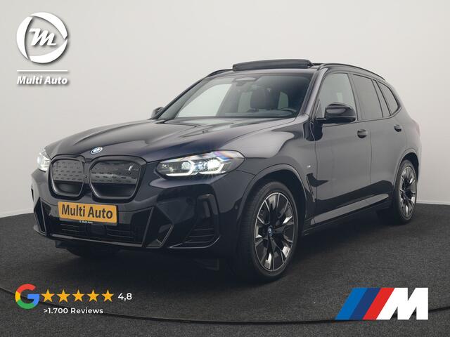 BMW X3 iX3 M Sport 80 kWh 286pk Dealer O.H. | Trekhaak Af Fabriek | Panodak | Head Up | Adaptive Cruise | 360 Camera | Adaptief Onderstel | Harman / Kardon | Lederen Sportstoelen Memory & Verwarmd | Keyless | Blis | Apple Carplay | Sfeerverlichting | Navigatie |