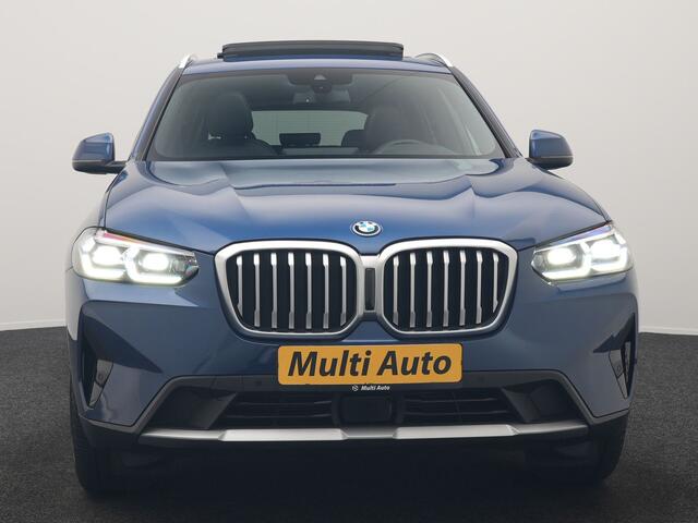 BMW X3 xDrive30e High Executive PHEV 293pk Dealer O.H | Trekhaak Af Fabriek | Panodak | Head Up | Adaptive Cruise | Camera | Laser LED | Hifi Audio | Lederen Sportstoelen Memory & Ventilatie | Keyless | Apple Carplay | Stoelverwarming | Navigatie | Virtual | DAB