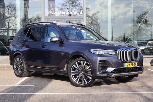 BMW X7 xDrive40i 6p. l 340 PK l Panodak Skylounge l LASER l Head-up l 3500 Ahw gewicht l Memory l B & W l 360 Camera l Stuurverw. l Stoelverwarming l Distronic l