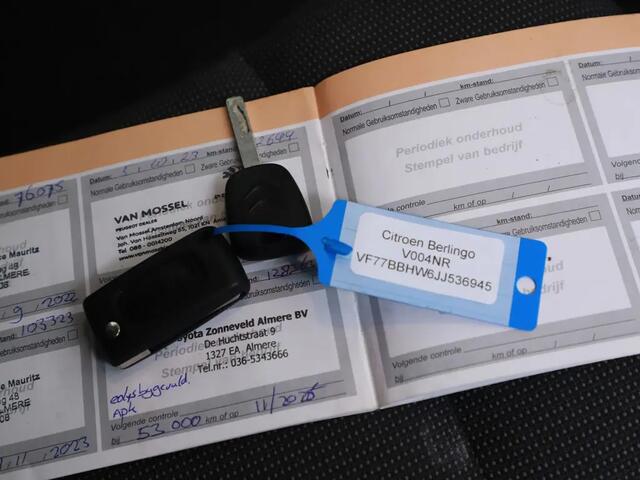 Citroen BERLINGO 1.6 BlueHDI 75 Club 3-pers (Bestel) 04-2018 153.046 KM