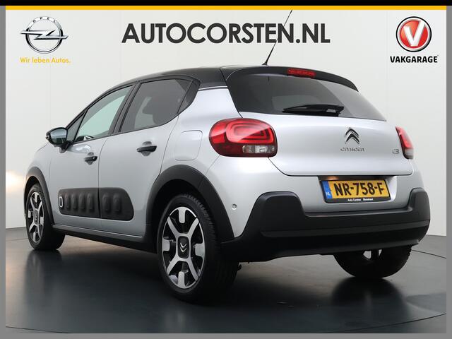 Citroen C3 111PK Automaat Panoramadak Navi Ecc Camera Apple Carplay Android Auto Cruise Control Pdc S&S Shine Regen-Lichtsensor Lmv 17" Privacy Glas Isofix Keyless Rijstrooksensor Verkeersbord detectie Origineel Nederlandse Auto Dealeronderhouden