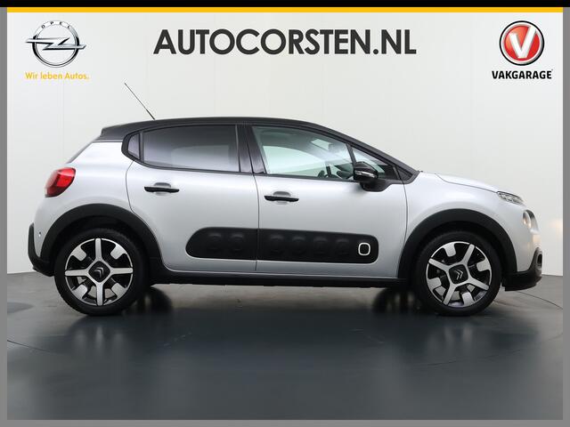 Citroen C3 111PK Automaat Panoramadak Navi Ecc Camera Apple Carplay Android Auto Cruise Control Pdc S&S Shine Regen-Lichtsensor Lmv 17" Privacy Glas Isofix Keyless Rijstrooksensor Verkeersbord detectie Origineel Nederlandse Auto Dealeronderhouden