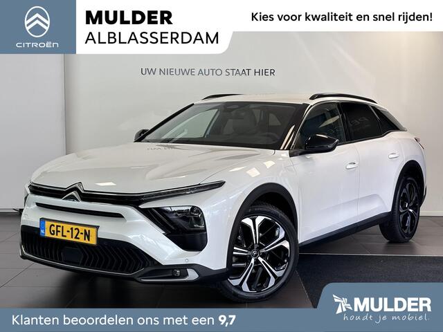 Citroen C5 X Shine 1.2 PureTech 130pk EAT8 AUTOMAAT | NAVI | LEDER | DAKRAILS | ADAPTIVE CRUISE | KEYLESS | CAMERA | 19" LM-VELGEN | STOEL + STUUR + VOORRUITVERW. | CLIMA |