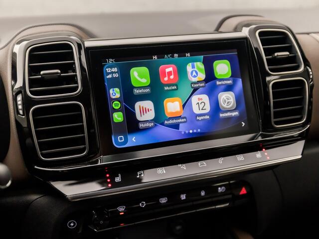 Citroen C5 Aircross 1.6 Plug-in Hybrid 225 Deluxe 225Pk Automaat (APPLE CARPLAY, BRUIN LEDER, MEMORY SEATS, STOELVERWARMING, ADAPTIVE CRUISE, KEYLESS, 360 CAMERA, ELEK ACHTERKLEP, TREKHAAK, NIEUWSTAAT)