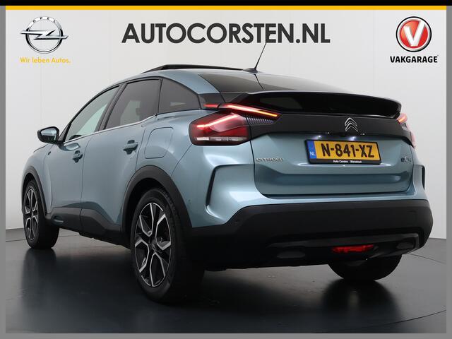 Citroen ë-C4 50kWh SOH 100% Panorama-Schuifdak Stoel+Stuurverwarming Head-Up Display Adap.Cruise 360°Camera Apple Carplay Android Auto Navi Ecc Pdc Shine Keyless Lmv Led Isofix DAB Lane Assist Voorruitverwarming Regen-Lichtsensor Dodehoek detector Bluetooth Rijstrooks