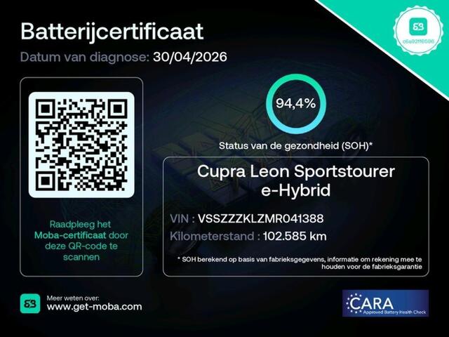 Cupra Leon Sportstourer 1.4 e-Hybrid VZ Copper Edition | 94% SOH | TREKHAAK | PANO |