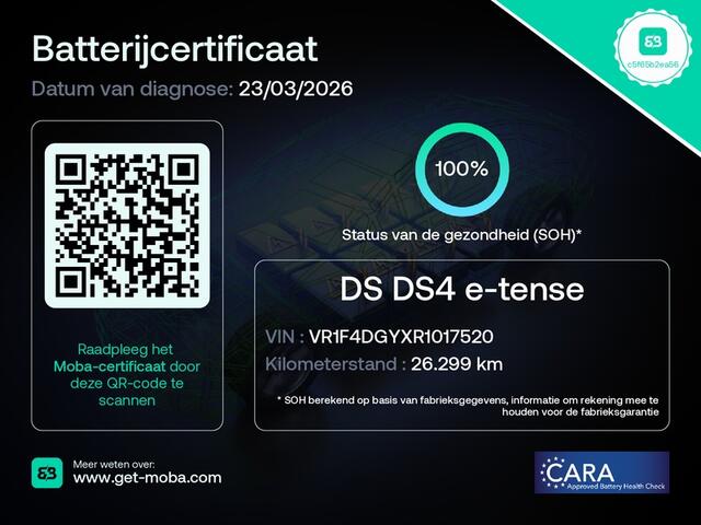DS DS 4 E-Tense 225 EAT8 Rivoli Automaat | Panorama dak | PDC V+A | Leder | Navigatie | Carplay | SOH 100%