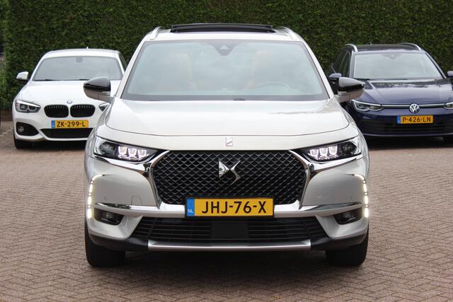 DS DS 7 Crossback E-Tense 4x4 Performance Line+ / Trekhaak / Panoramadak / Bruin Leder / Keyless / 19'' / Stoelverwarming / Dodehoek / CarPlay / DAB / Cruise Control