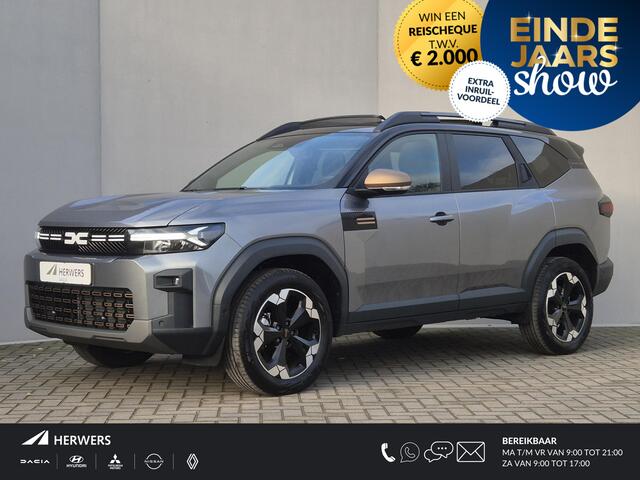 Dacia Bigster 1.8 Hybrid 155 Extreme Automaat / Fabrieksgarantie tot 06-2028 / Glazen Schuif- en Kanteldak / Stoel, Stuur & Voorruit Verwarming / Elektrische Achterklep / Adaptief Cruise Control / Apple Carplay & Android Auto / Climate Control / Achteruitrijcamera /