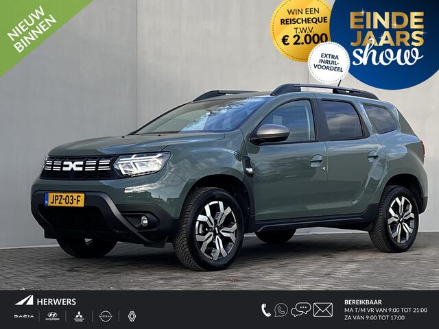 Dacia DUSTER 1.3 TCe 150 Journey Automaat / Fabrieksgarantie tot 04-2027 < 100.000 km / Dealer onderhouden / Navigatie / Camera / Dode hoek detectie / Apple Carplay Android / Stoelverwarming / 17" LM met All Season banden /
