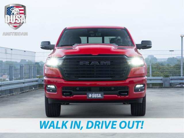 Dodge 1500 RAM Laramie | Night Edition | 2025 Panorama | Niveau regeling | 14,5-inch Touchscreen | Passenger Display Meerprijs extra opties / Accessoires - Deksel, Backflip, Fenders, wraps, Stripings etc