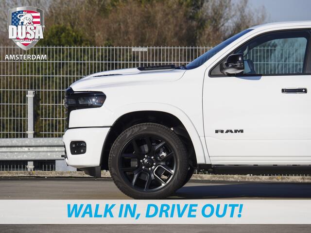 Dodge 1500 RAM Laramie | Night Edition | Crew Cab | 4X4 | 2025 Panorama | Niveau regeling | 14,4-inch Touchscreen | Passenger Display Meerprijs extra opties / Accessoires zoals Deksel, Backflip, Fenders, wraps, Stripings etc