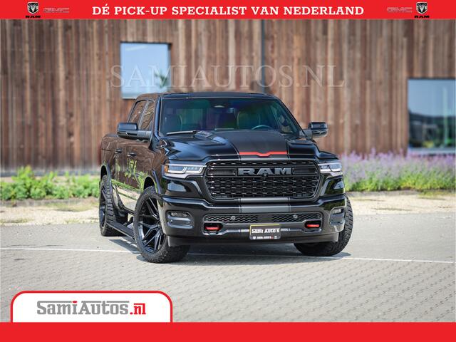 Dodge 1500 Ram Limited Night High Output 540HP 706Nm | Massage + Full Option | De Meest Luxe en Volle Pick-Up in zijn Klasse | Comfortabele Dubbele Cabine met Royale 5 Zitplaatsen | BPM vrij | Nu Leverbaar uit Voorraad | Voorraad Nr 2354 - 3380