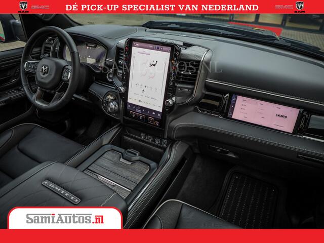 Dodge 1500 Ram Limited Night High Output 540HP 706Nm | Massage + Full Option | De Meest Luxe en Volle Pick-Up in zijn Klasse | Comfortabele Dubbele Cabine met Royale 5 Zitplaatsen | BPM vrij | Nu Leverbaar uit Voorraad | Voorraad Nr 2354 - 3380