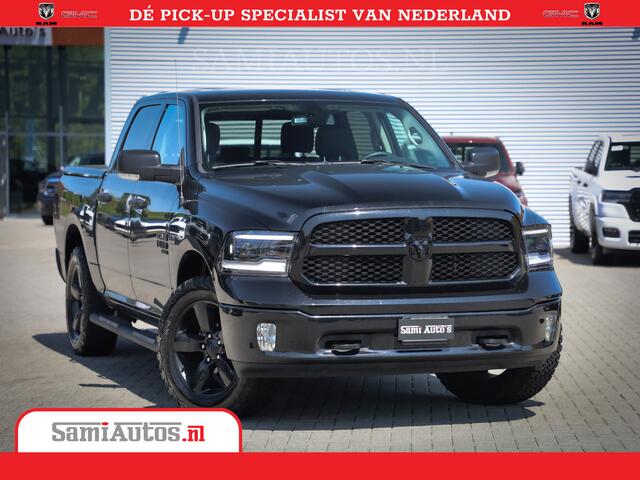 Dodge 1500 Ram BLACK SLT 5.7 HEMI V8 402PK | Morimoto Led | Top Conditie | Eerste Eigenaar | Diamond Black | Comfortabele Dubbele Cabine DC met Royale 5 Zitplaatsen |