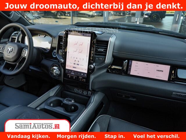 Dodge 1500 RAM Night Premium | De Meest Luxe en Volle Pick-Up in zijn Klasse | Comfortabele Dubbele Cabine met Royale 5 Zitplaatsen | BPM vrij | Nu Leverbaar uit Voorraad | Voorraad Nr 2284 - 3855