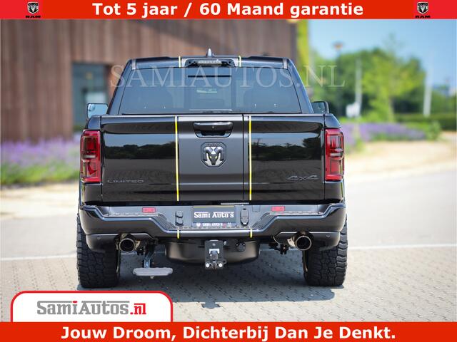 Dodge 1500 Ram Limited Night High Output 540HP 706Nm | Massage + Full Option | De Meest Luxe en Volle Pick-Up in zijn Klasse | Comfortabele Dubbele Cabine met Royale 5 Zitplaatsen | BPM vrij | Nu Leverbaar uit Voorraad | Voorraad Nr 2356 - 0990