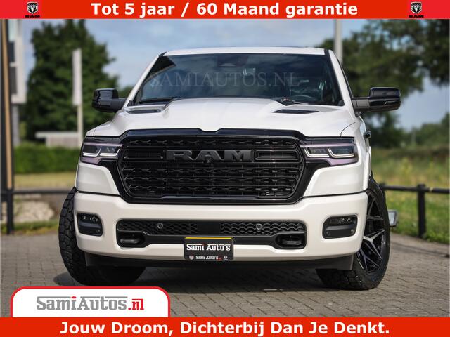 Dodge 1500 Ram 1500 Limited Night High Output 540HP 706Nm | Massage + Full Option | De Meest Luxe en Volle Pick-Up in zijn Klasse | Comfortabele Dubbele Cabine met Royale 5 Zitplaatsen | BPM vrij | Nu Leverbaar uit Voorraad | Voorraad Nr 2298 - 7479