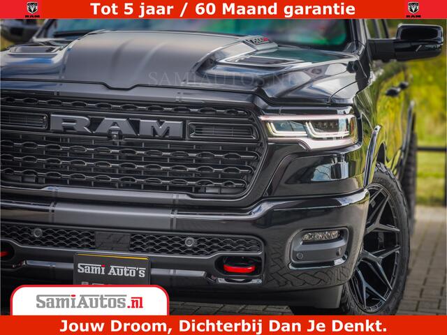 Dodge 1500 Ram Limited Night High Output 540HP 706Nm | Massage + Full Option | De Meest Luxe en Volle Pick-Up in zijn Klasse | Comfortabele Dubbele Cabine met Royale 5 Zitplaatsen | BPM vrij | Nu Leverbaar uit Voorraad | Voorraad Nr 2328 - 5157
