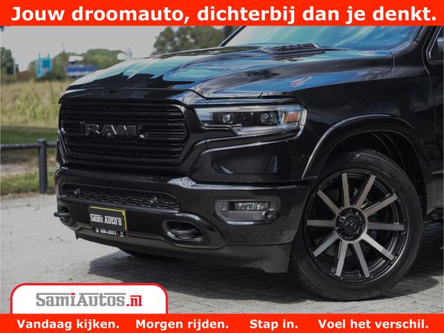 Dodge 1500 Ram Limited Night 5.7 V8 Hemi | Alle Opties | Black Edition | 4x4 Crew Cab | Comfortabele DC Dubbele Cabine met Royale 5 Zitplaatsen | KMC Wielen | Luchtvering | 360 Camera | Nappa Leer | Adaptieve Cruise |