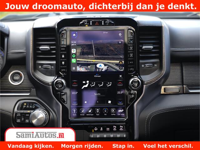 Dodge 1500 Ram Limited Night 5.7 V8 Hemi | Alle Opties | Black Edition | 4x4 Crew Cab | Comfortabele DC Dubbele Cabine met Royale 5 Zitplaatsen | KMC Wielen | Luchtvering | 360 Camera | Nappa Leer | Adaptieve Cruise |