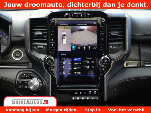 Dodge 1500 Ram Limited Night 5.7 V8 Hemi | Alle Opties | Black Edition | 4x4 Crew Cab | Comfortabele DC Dubbele Cabine met Royale 5 Zitplaatsen | KMC Wielen | Luchtvering | 360 Camera | Nappa Leer | Adaptieve Cruise |