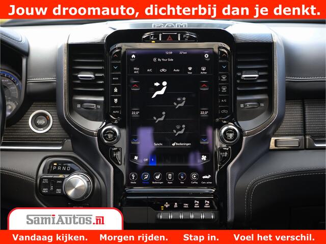 Dodge 1500 Ram Limited Night 5.7 V8 Hemi | Alle Opties | Black Edition | 4x4 Crew Cab | Comfortabele DC Dubbele Cabine met Royale 5 Zitplaatsen | KMC Wielen | Luchtvering | 360 Camera | Nappa Leer | Adaptieve Cruise |