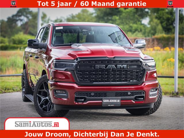 Dodge 1500 Ram Limited Night H.O 540HP 706Nm | Massage + Full Option | De Meest Luxe en Volle Pick-Up in zijn Klasse | Comfortabele Dubbele Cabine met Royale 5 Zitplaatsen | BPM vrij | Nu Leverbaar uit Voorraad | Voorraad Nr 2302 - 7425
