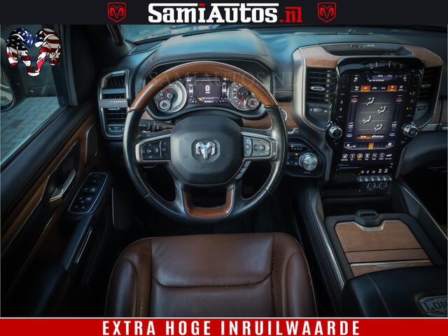 Dodge 1500 Ram LongHorn Edition | Hemi 5.7 V8 | HUD | Luchtvering | Bom Vol | PanoramaDak | Patriot Blue | Comfortabele Dubbele Cabine met Royale 5 Zitplaatsen | DC | Crew Cab | 4x4 | Eerste Eigenaar | 57806 Km Dealer Onderhouden |
