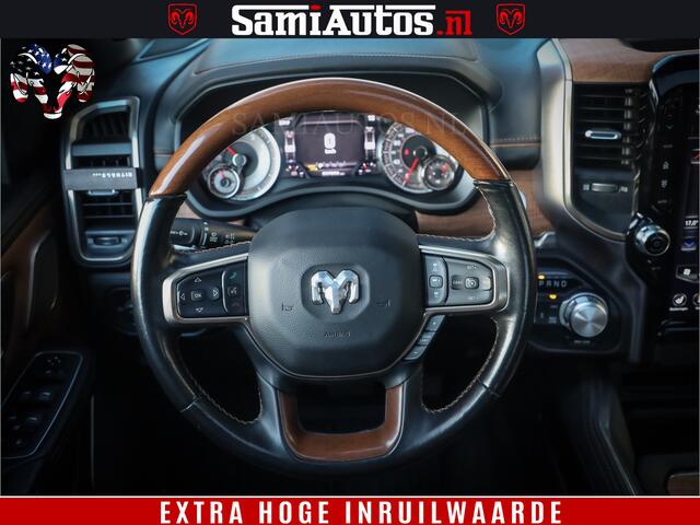 Dodge 1500 Ram LongHorn Edition | Hemi 5.7 V8 | HUD | Luchtvering | Bom Vol | PanoramaDak | Patriot Blue | Comfortabele Dubbele Cabine met Royale 5 Zitplaatsen | DC | Crew Cab | 4x4 | Eerste Eigenaar | 57806 Km Dealer Onderhouden |
