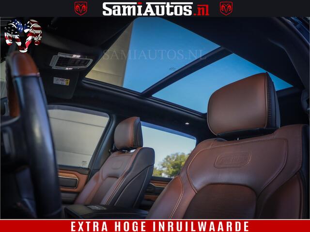 Dodge 1500 Ram LongHorn Edition | Hemi 5.7 V8 | HUD | Luchtvering | Bom Vol | PanoramaDak | Patriot Blue | Comfortabele Dubbele Cabine met Royale 5 Zitplaatsen | DC | Crew Cab | 4x4 | Eerste Eigenaar | 57806 Km Dealer Onderhouden |