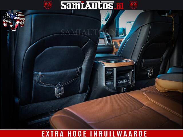 Dodge 1500 Ram LongHorn Edition | Hemi 5.7 V8 | HUD | Luchtvering | Bom Vol | PanoramaDak | Patriot Blue | Comfortabele Dubbele Cabine met Royale 5 Zitplaatsen | DC | Crew Cab | 4x4 | Eerste Eigenaar | 57806 Km Dealer Onderhouden |
