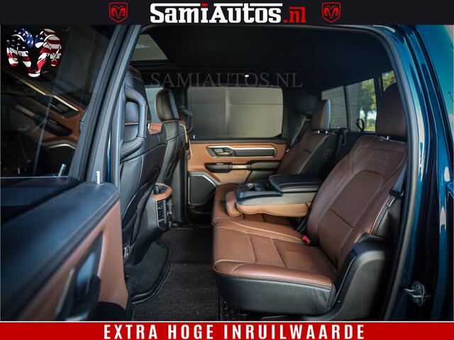 Dodge 1500 Ram LongHorn Edition | Hemi 5.7 V8 | HUD | Luchtvering | Bom Vol | PanoramaDak | Patriot Blue | Comfortabele Dubbele Cabine met Royale 5 Zitplaatsen | DC | Crew Cab | 4x4 | Eerste Eigenaar | 57806 Km Dealer Onderhouden |