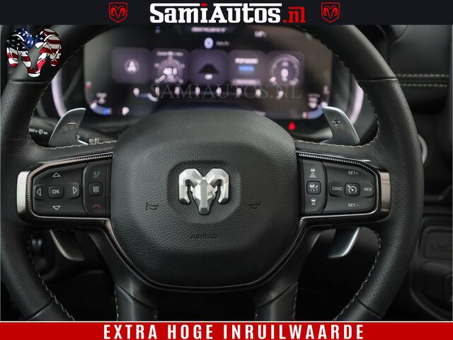Dodge 1500 RAM GT EDITION | TRX PACK | VIRTUAL COCKPIT | HEAD-UP | ADAPTIVE CRUISE | 360 CAMERA | 5.7 HEMI V8 402PK | 4X4 | Comfortabele Dubbele Cabine met Royale 5 Zitplaatsen | BPM vrij | Nu Leverbaar uit Voorraad | Voorraad Nr 2437